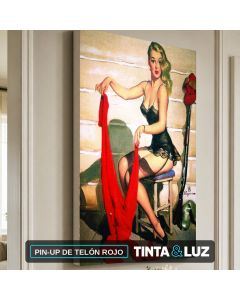 PIN-UP DE TELÓN ROJO