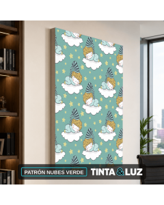 PATRÓN NUBES VERDE