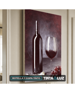 BOTELLA Y COPA TINTO