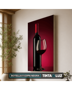BOTELLA Y COPA NEGRA