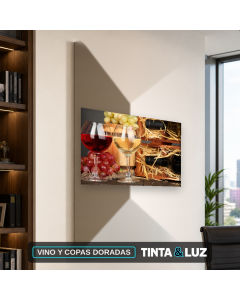 VINO Y COPAS DORADAS