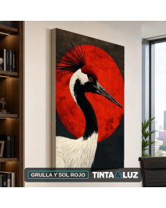 GRULLA Y SOL ROJO