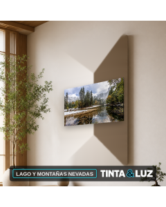 LAGO Y MONTAÑAS NEVADAS