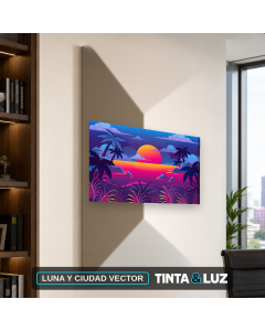 LUNA Y CIUDAD VECTOR