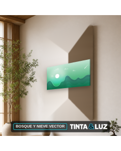 BOSQUE Y NIEVE VECTOR