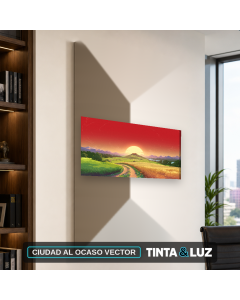 CIUDAD AL OCASO VECTOR