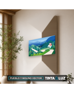 PUEBLO Y MOLINO VECTOR
