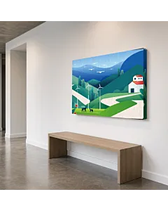 PUEBLO Y MOLINO VECTOR