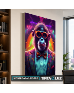 MONO GAFAS ROJAS