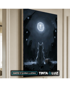 GATO Y LUNA LLENA
