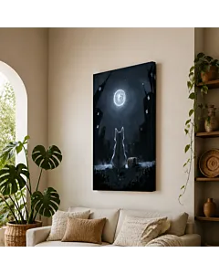 GATO Y LUNA LLENA