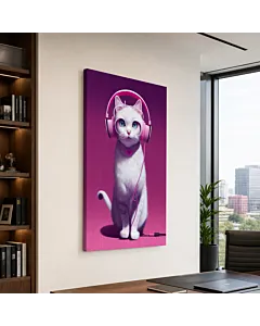 GATA CON AURICULARES