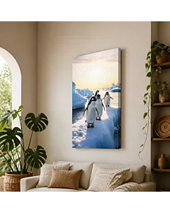 PINGÜINOS EN LA NIEVE