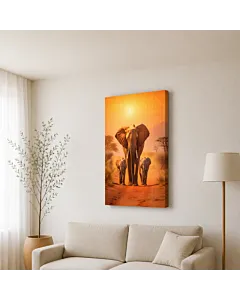 ELEFANTES AL ATARDECER