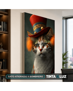GATO ATIGRADO Y SOMBRERO