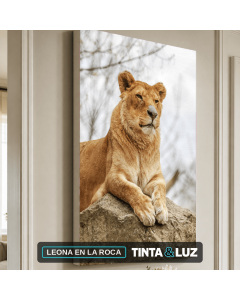 LEONA EN LA ROCA