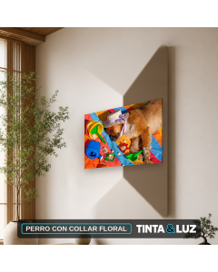 PERRO CON COLLAR FLORAL