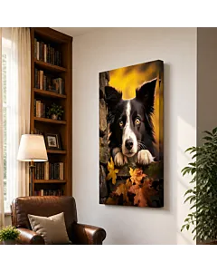 BORDER COLLIE Y HOJAS