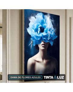 DAMA DE FLORES AZULES