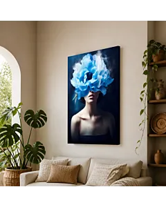 DAMA DE FLORES AZULES