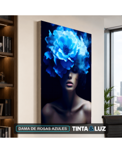 DAMA DE ROSAS AZULES