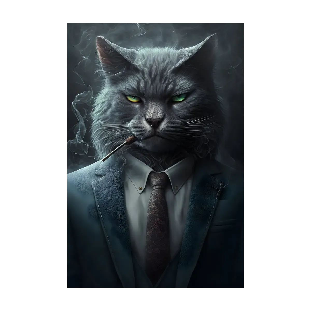 GATO GRIS DE TRAJE
