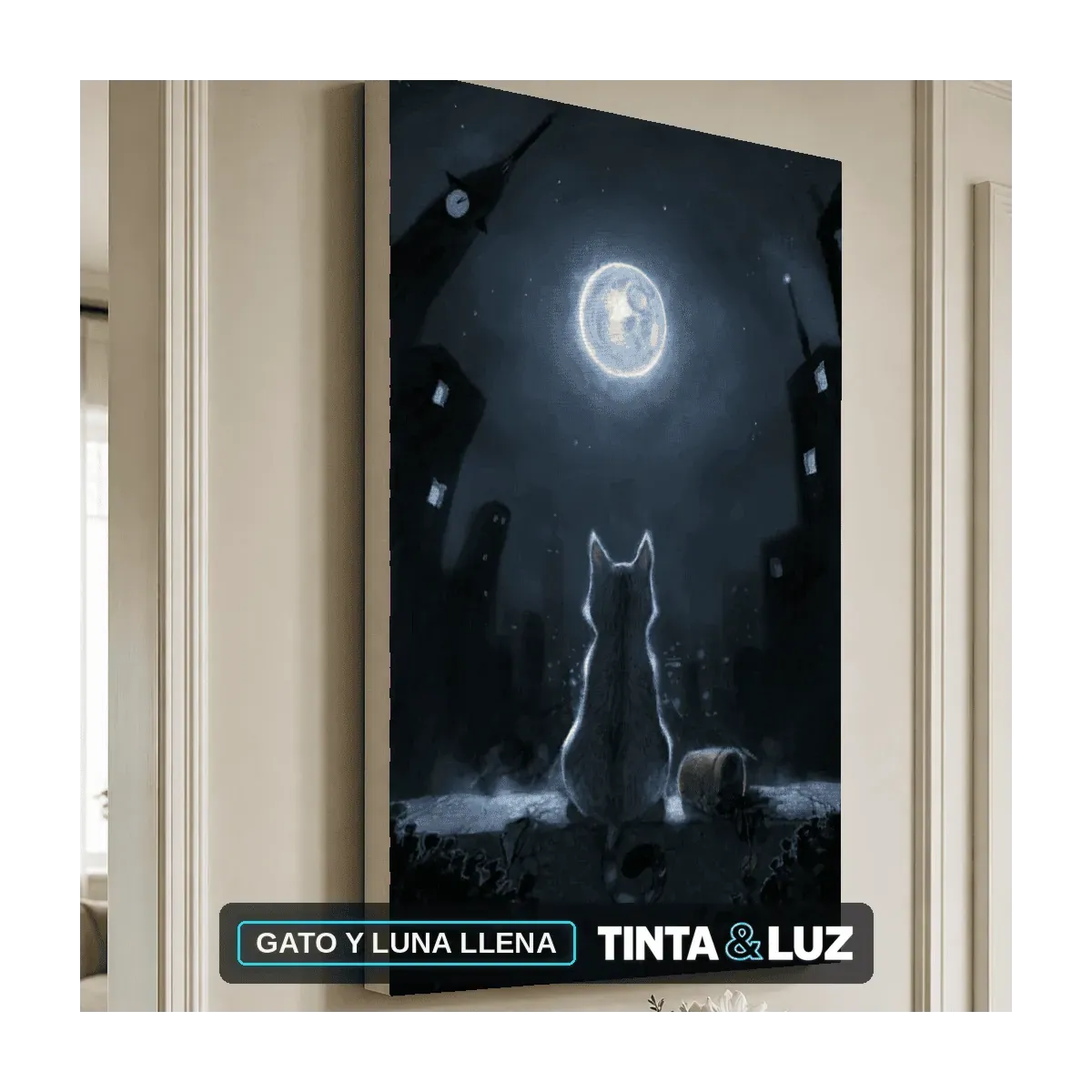 GATO Y LUNA LLENA