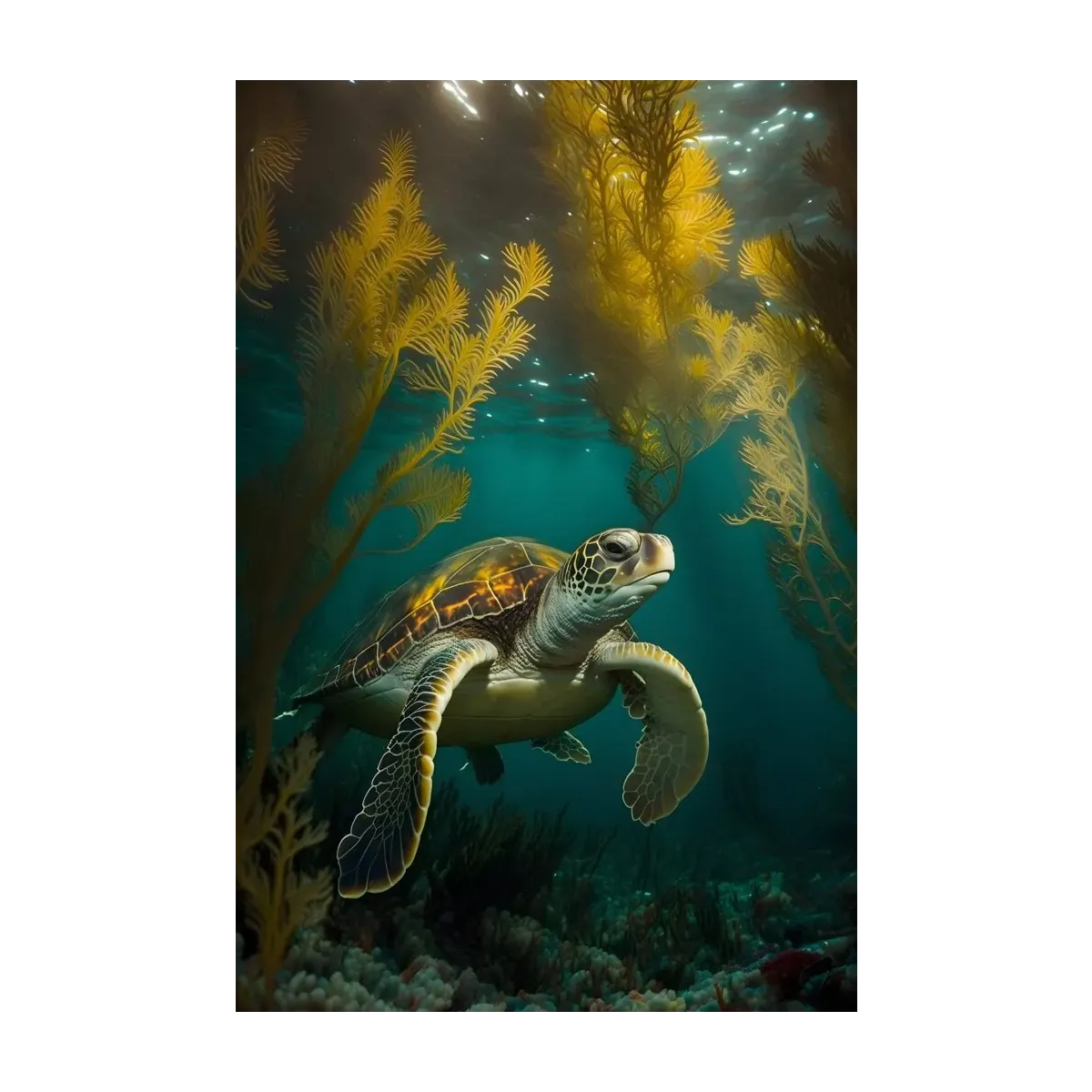 TORTUGA Y ALGAS